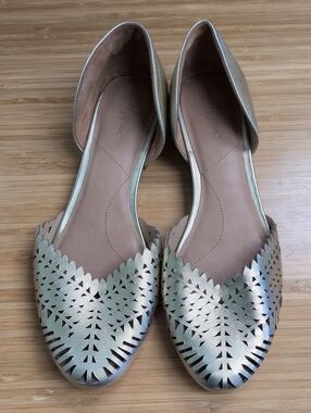 Eight Fifteen Gold Leather Flats 8.5